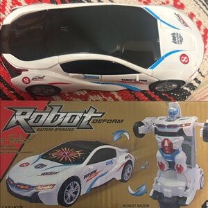Dynamic Transforming Robot Car - White and Red